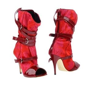 SALE!! Was $150 Vivienne Westwood Satin and Patent Leather Boots